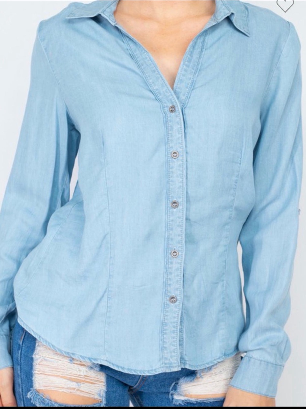 Love Tree Light Blue Button Down Shirt